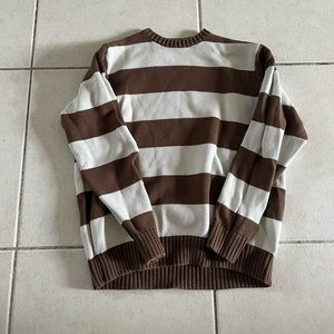 brandy melville john galt brown and white stripped sweater